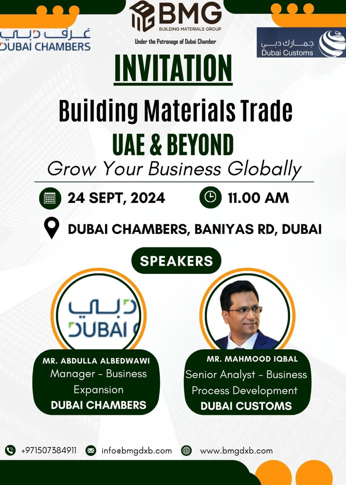 Building Materials Trade (UAE & Beyond) 2024 invitation